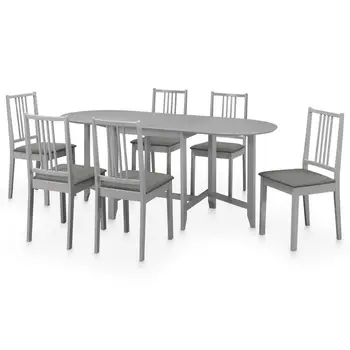 

7 Piece Dining Set Extendable Dining Room Table And Chairs Eating Table Rectangular Round Fast Food Restaurant Table Combination
