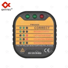 Qhtec – testeur de sécurité de prises PM6860B, détecteur de câblage professionnel, Portable, détection facile des prises, une variété d'outils à main