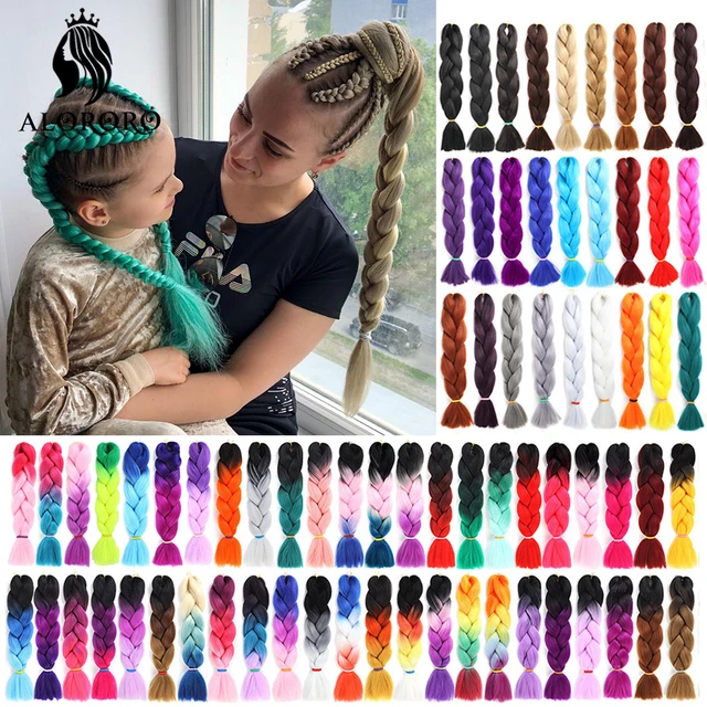 Jumbo Braid Synthetic Braiding Hair 24 Inches Afro Hair Extensions for  Women and Kids DIY Ombre Color Hair Braids Accessories - AliExpress