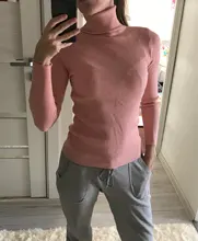 Slim Sweater Pullovers Soft-Shirt Turtleneck Black Jumpers Long-Sleeve Autumn Korean