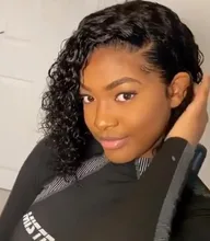 Bob Peluca de agua onda de encaje frente pelucas de cabello humano para las mujeres negras 13x4 peluca Frontal de encaje Pre arrancado brasileño de la onda profunda peluca Frontal