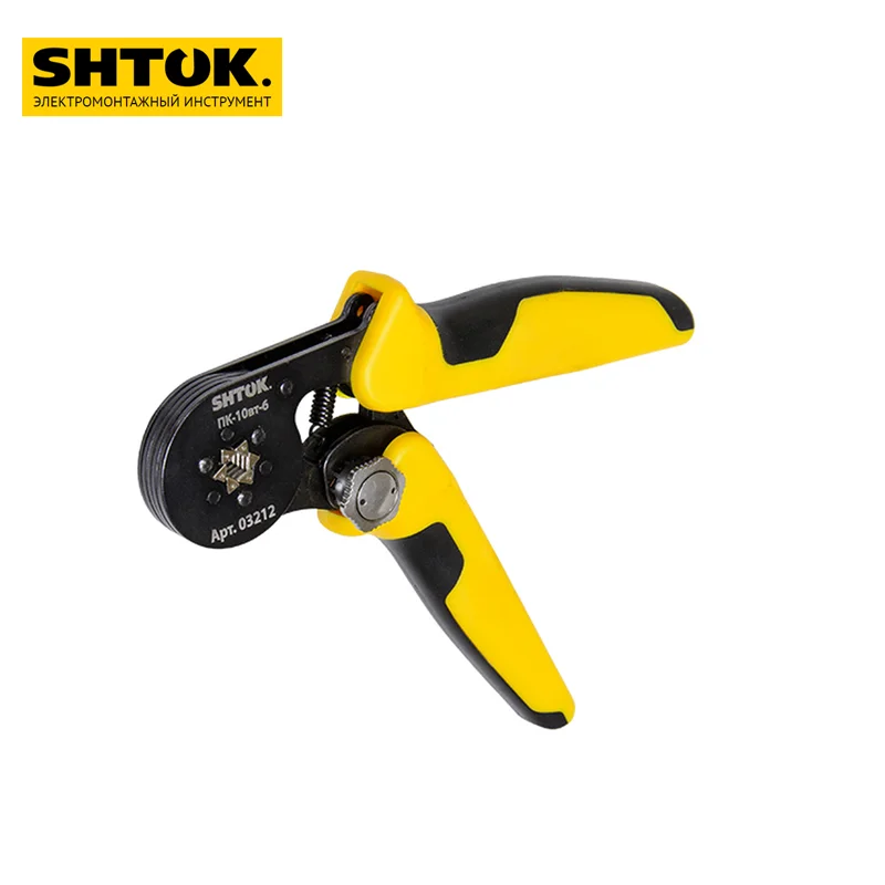 03212 Пресс-клещи SHTOK PK-10VT-6 для опрессовки втулочных наконечников 0.25-10мм2