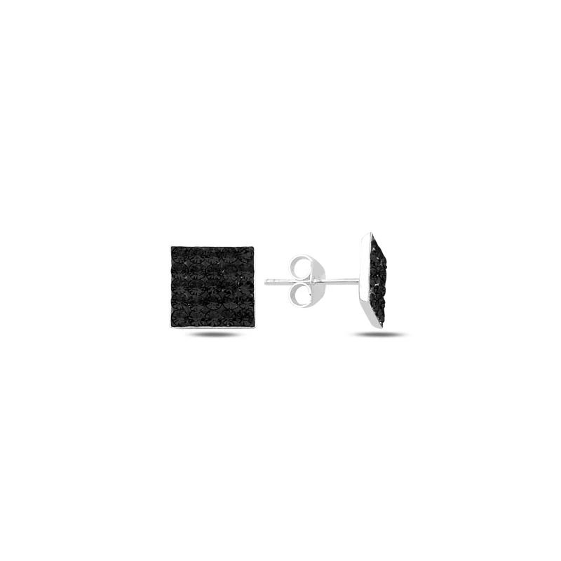 

Silver 925 Sterling Zircon Cubic Zirconia Square Stud Earrings