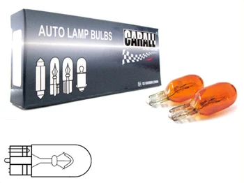 

10 PCs halogen lamp T10 WY5W 12V 5W Amber Orange socket glass W2,1x9,5d