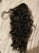 Coleta de pelo largo ondulado vigoroso para mujer, coleta sintética con cordón, coleta para mujer negra