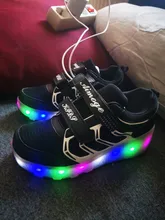 Skate-Shoes Roller Light-Up Luminous-Sneakers Boys Kids Children for Led Girls 