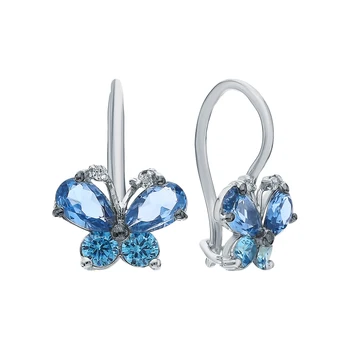 

Silver earrings with cubic zirconia sunlight