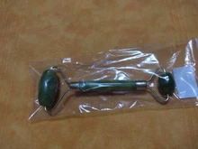 Rodillo masajeador Facial doble cabezas de piedra de Jade Estiramiento Facial manos la piel del cuerpo de relajación de belleza para delgazar piel sana, herramientas para el cuidado de