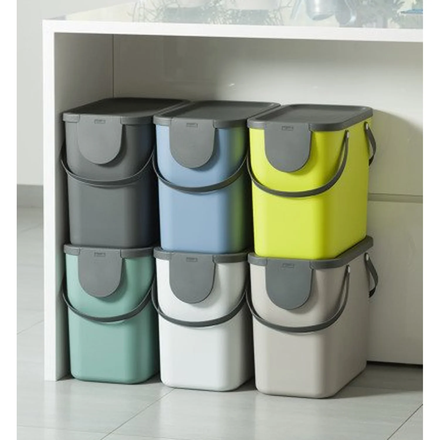 Home & Kitchen Stackable modular recycling bin Rotho Albula Recycling