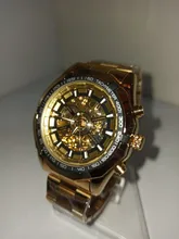 Winner-reloj mecánico automático para hombre, reloj de esqueleto de oro, Vintage, de marca superior, de lujo