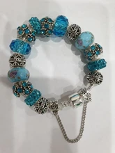 YADA INS Trendy Blue flower bead Bracelets&Bangles For Women flower Pulseira Feminina