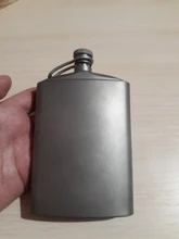 Screw-Cap Flat-Bottle Titanium Flask Ultralight Hiking Outdoor Wine with Clip Hydration