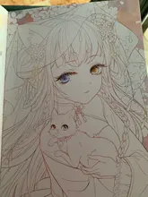 El reino de las niñas Anime Avatar dibujado a mano libro de colorear dibujos animados Loli acuarela pintura libro de técnicas