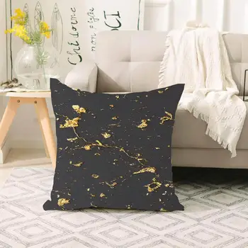 

Else Black Golden Yellow Abstract Nordic Scandinavian 3d Print Sofa large pillow case Floor cushion covers Hidden Zipper 70x70cm