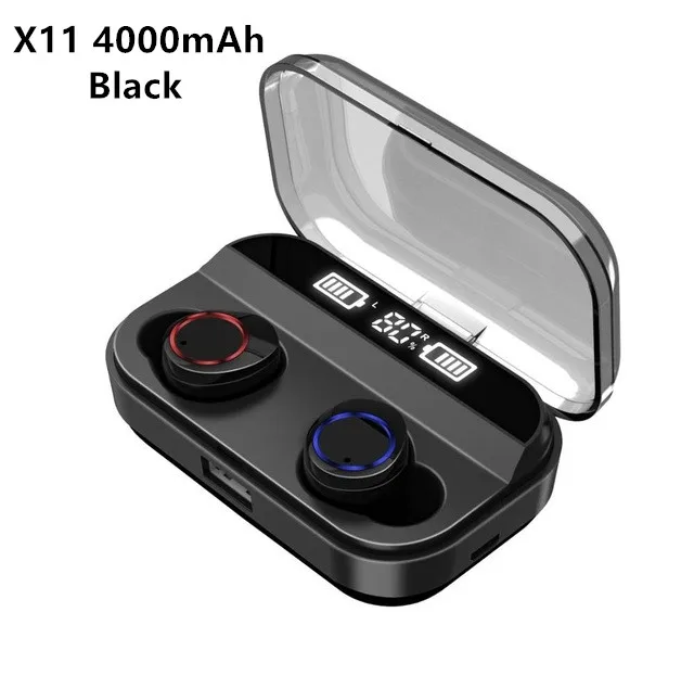 X11 TWS, беспроводные Bluetooth наушники, отпечаток пальца, сенсорные Стерео гарнитуры, спортивные Bluetooth наушники с 4000 мАч, водонепроницаемые наушники - Цвет: X11