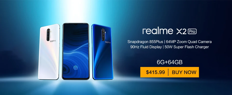 Realme X2 авокадо 64MP Quad камера 6,4 ''4000 мАч аккумулятор телефон nfc VOOC Google Play мобильный телефон 8 ГБ 128 Гб Смартфон X2