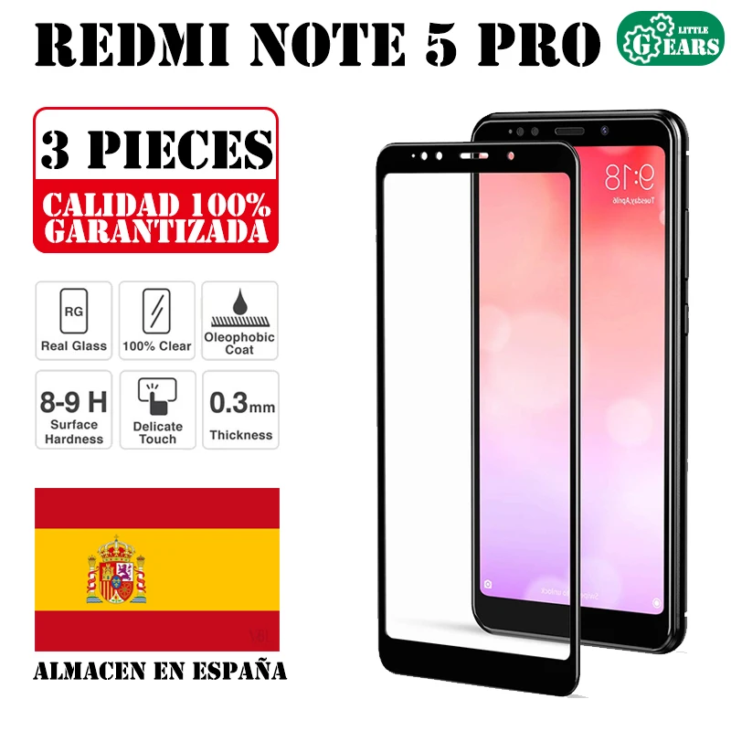 Xiaomi Redmi Note 5 Set 3 Pieces Full Tempered Glass Screen Protector Ultra Thin Scratch Protection afbeelding