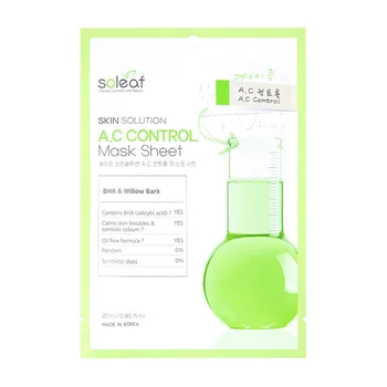 

Fabric mask soleaf skin solution A.C Control Mask Sheet