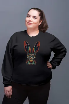 

Angemiel Wear Colorful Rabbit Black Women Sweatshirt