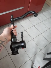 Basin Faucets Deck-Mounted Brass Kitchen Single-Handle Tap Hot-And-Cold-Water-Mixer Black