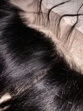 Hueso recto 13x4 cabello humano cierre Frontal de malla Natural brasileño suave cabello Remy 150% de densidad Pre arrancado Frontal SuperIcon