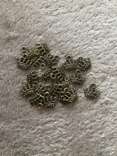 20 piezas encantos corona 13x14mm tibetano bronce Color plata colgantes joyería antigua fabricación artesanal DIY