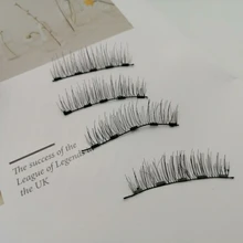 Pestañas postizas 3D magnéticas, 4 Uds., 5 imanes, hechas a mano, Naturel Mink Faux Cils magnétiques con pinzas