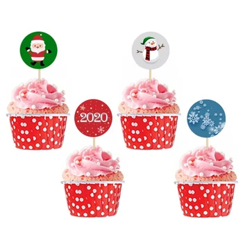 

New Year Christmas Red Muffin Cupcake Mini Cake Mould Capsule Decoration Set 40lı