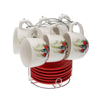 

Piece Coffee Cup Set Porcelain (220 ml) (6 Pieces)