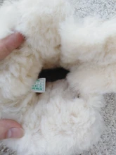 INOE-Botines de piel de oveja auténtica de ante para mujer, botas de nieve para mujer, forrado de piel y lana, cálidos, impermeables, color granate