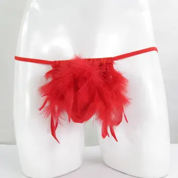 

Mens String Pouch Thong G4561 Japanese Style Feather Red Sexy Funny