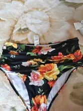 Swimwear Bikini Bathing-Bottom CUPSHE High-Waist Women Briefs Panties Shirring Black