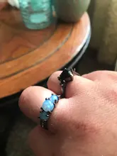 Diseño hueco Oval Arco Iris, anillo de ópalo de fuego de la joyería para las mujeres negro de titanio Anillos de Compromiso de boda Bague Femme