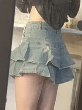 Falda de pantalones cortos de mezclilla Retro para mujer, ropa de calle, faldas cortas de mujer, Vaqueros informales que combinan con todo, vestido de bola elástico, Saia, 2020