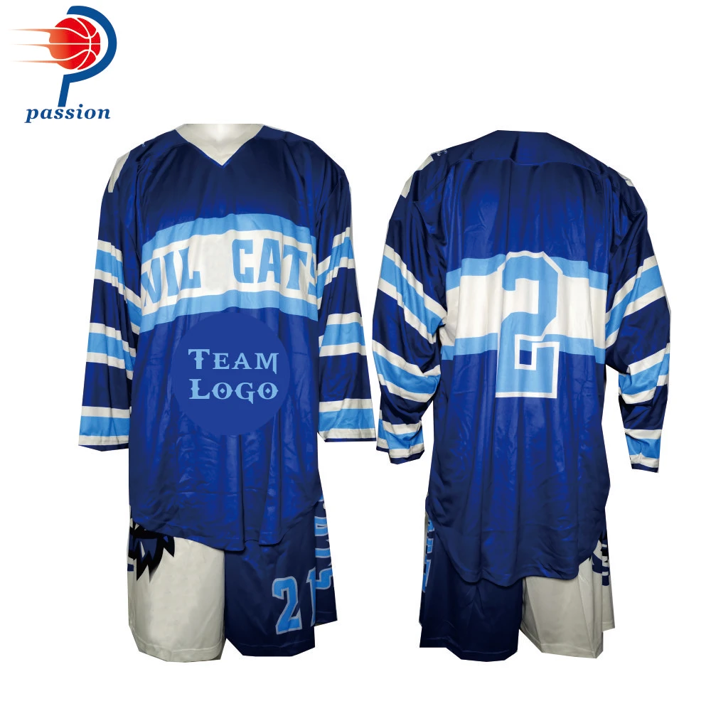 57 Each Set Custom Sublimated Blue White Reversible Box Lacrosse