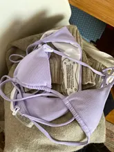 Tankini-traje de baño pequeño para mujer, microbikini azul, conjunto de bikini brasileño de estilo vendaje púrpura de cintura baja, traje de baño de dos piezas