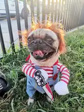 Dog Cosplay Costume-Sets Clothing Bulldog Funny Halloween Pug Large Medium for Adjustable