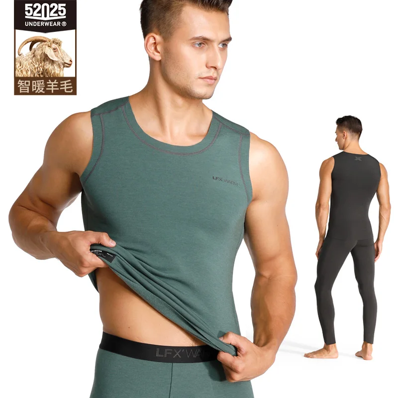 52025 Thermal Vest with Merino Wool Sleeveless Top Seamless Fleece-lined Soft Light Comfortable Warm Undershirt |