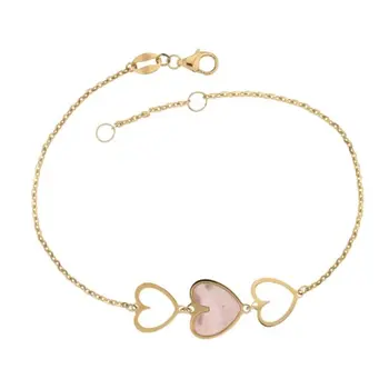 

Woman bracelet yellow gold hearts 803321735297