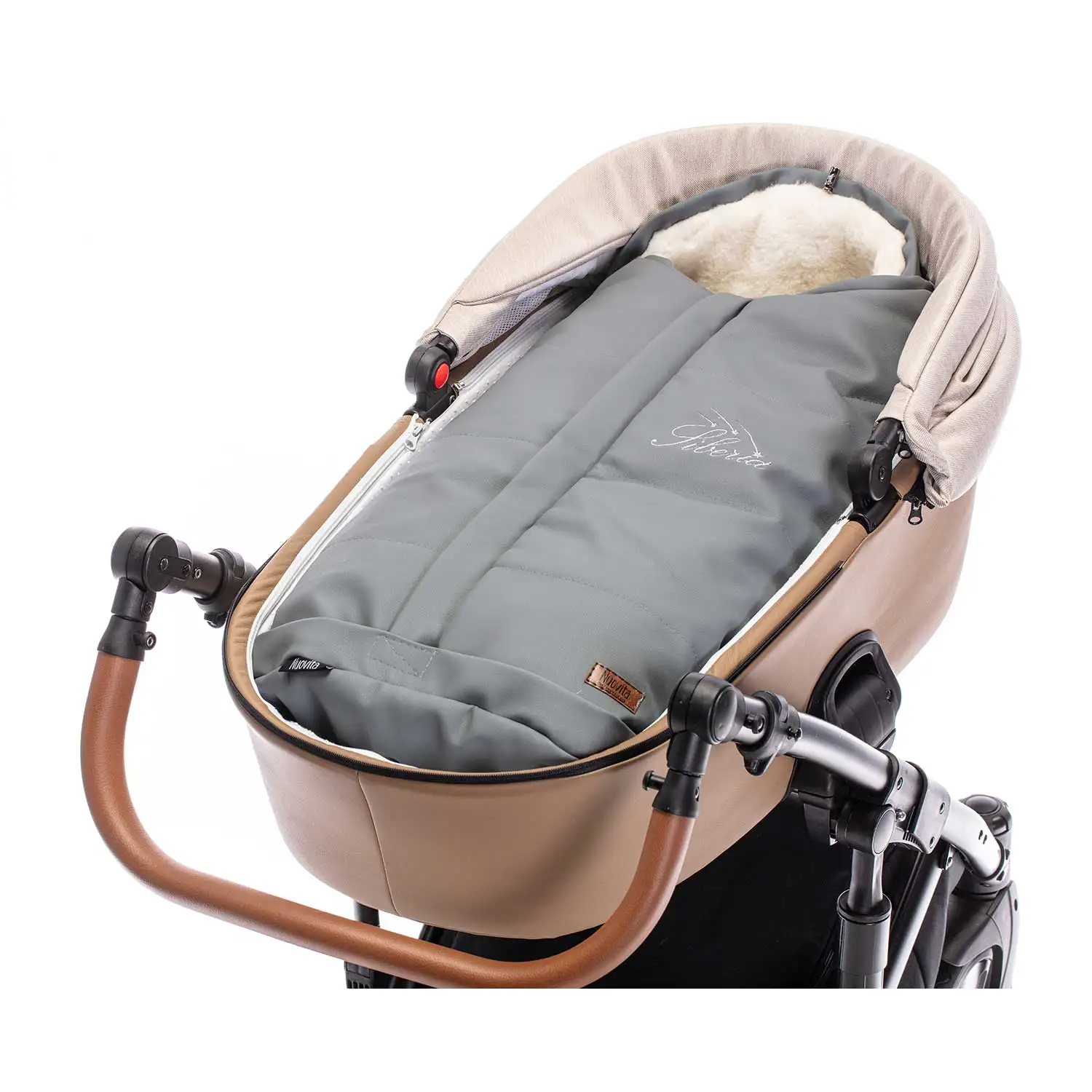 Конверт зимний меховой Nuovita Siberia Lux Bianco(Grigio/Серый