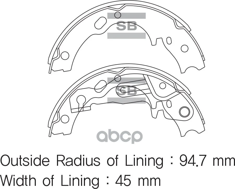 Sa159sns_колодки Барабанные З.! 2 Колодки Hyundai Mighty/Hd 45-78 04 Sangsin Brake Sa159 Sangsin brake арт. SA159