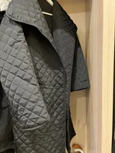 Fit Coat Spring Women Parkas Cotton-Padded Black Autumn Long Fashion EAM New Loose 19a-A319