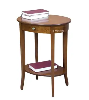 

Oval coffee table with small drawer
