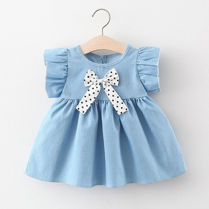 Baby Girl Dress Newborn Summer Clothes With Bow Dots Ruffles Toddler