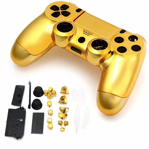 

Plating Metal Case Cover For PS4 Console Controller Shockproof Protective Case For Sony PlayStation 4 PS4 Game Accessory Buttons