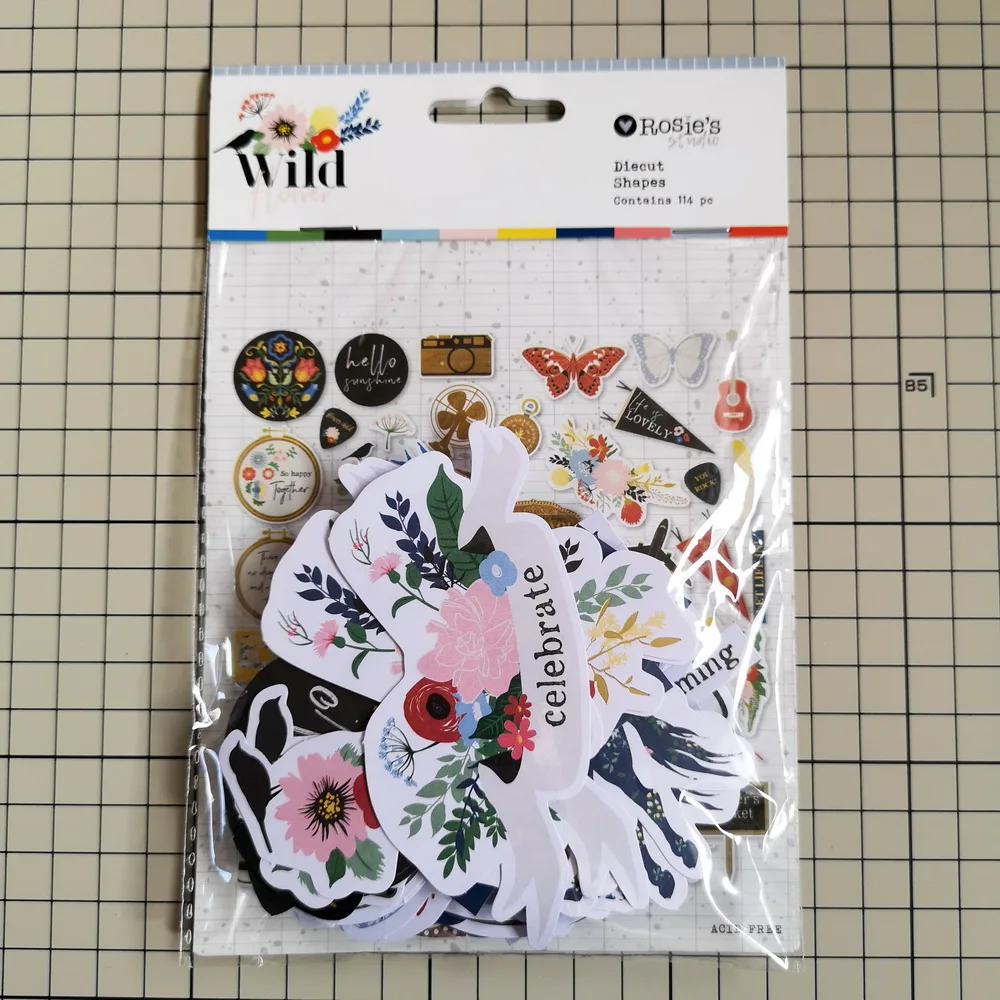 

CRZCrafter 114pc Printed Paper Diecut Shapes Foil Design Scrapbooking Cardmaking Journal Embellishments