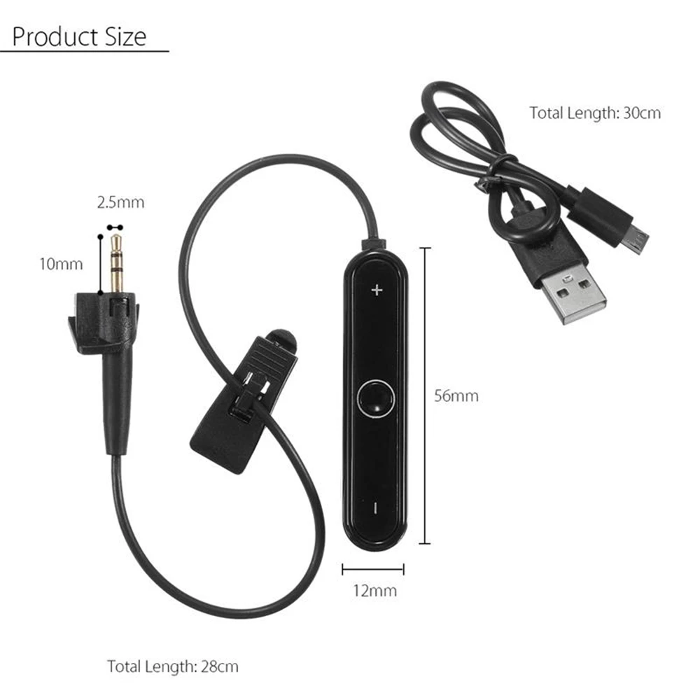 Mini Bluetooth 5 0 Music Handsfree Adapter Wireless Stereo Receiver for Bose Soundtrue AE2 AE2i Around Ear II Audio Headphones
