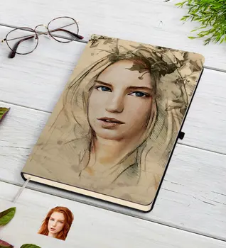 

Personalized Women 'S Artistic Portrait Design Black Notebook-1