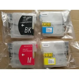 

4 Empty refillable for Brother LC985 Serials BK + C + M + AND