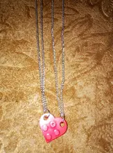 2 uds lindo amor corazón de collar con colgante de pareja amistad hecho con los elementos Lego de los hombres y las mujeres Punk collar regalo de San Valentín